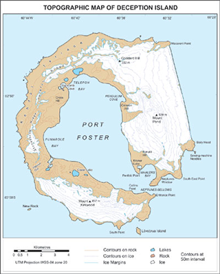 デセプション島の地図