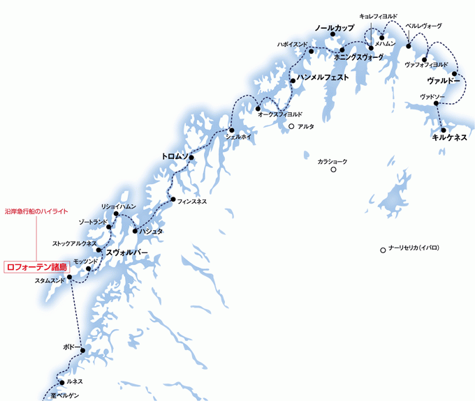 沿岸急行船の航路