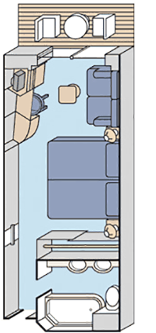 A／B デラックスステートルーム（ベランダ付）間取り図