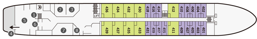 4階：メイン・デッキのフロア図