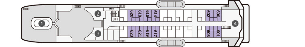 6階：キャプテンズ・デッキのフロア図