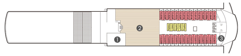 デッキ13のフロア図