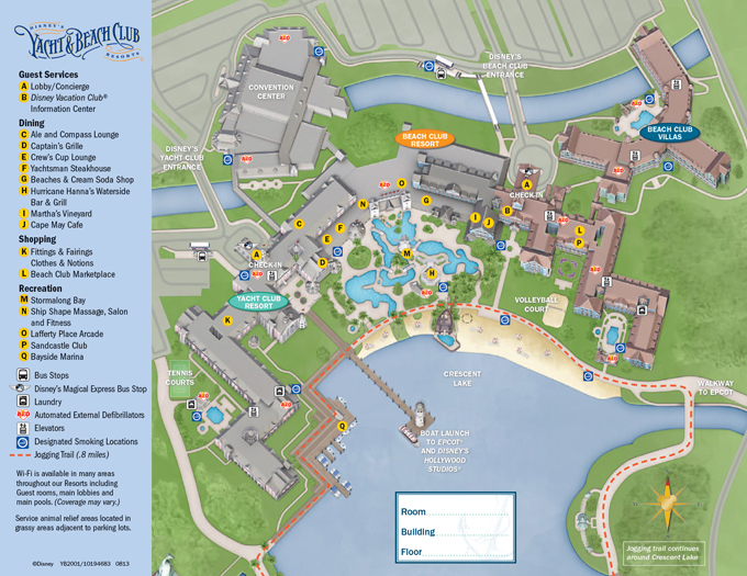 ディズニー・ヨットクラブ・リゾートのホテルマップ